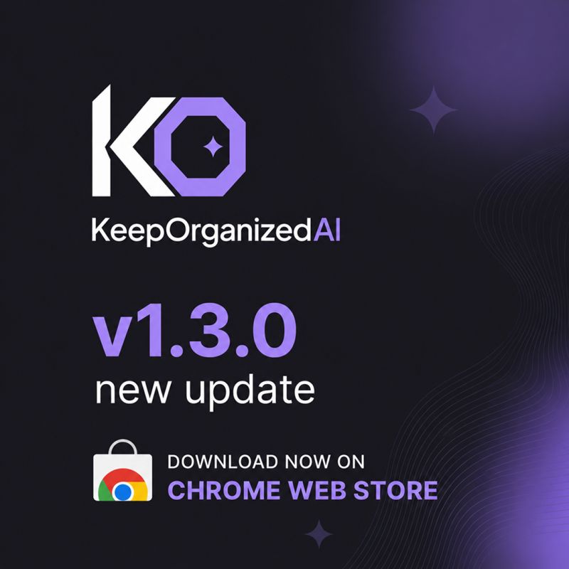 KeepOrganizedAI — bookmark organization extension screenshot